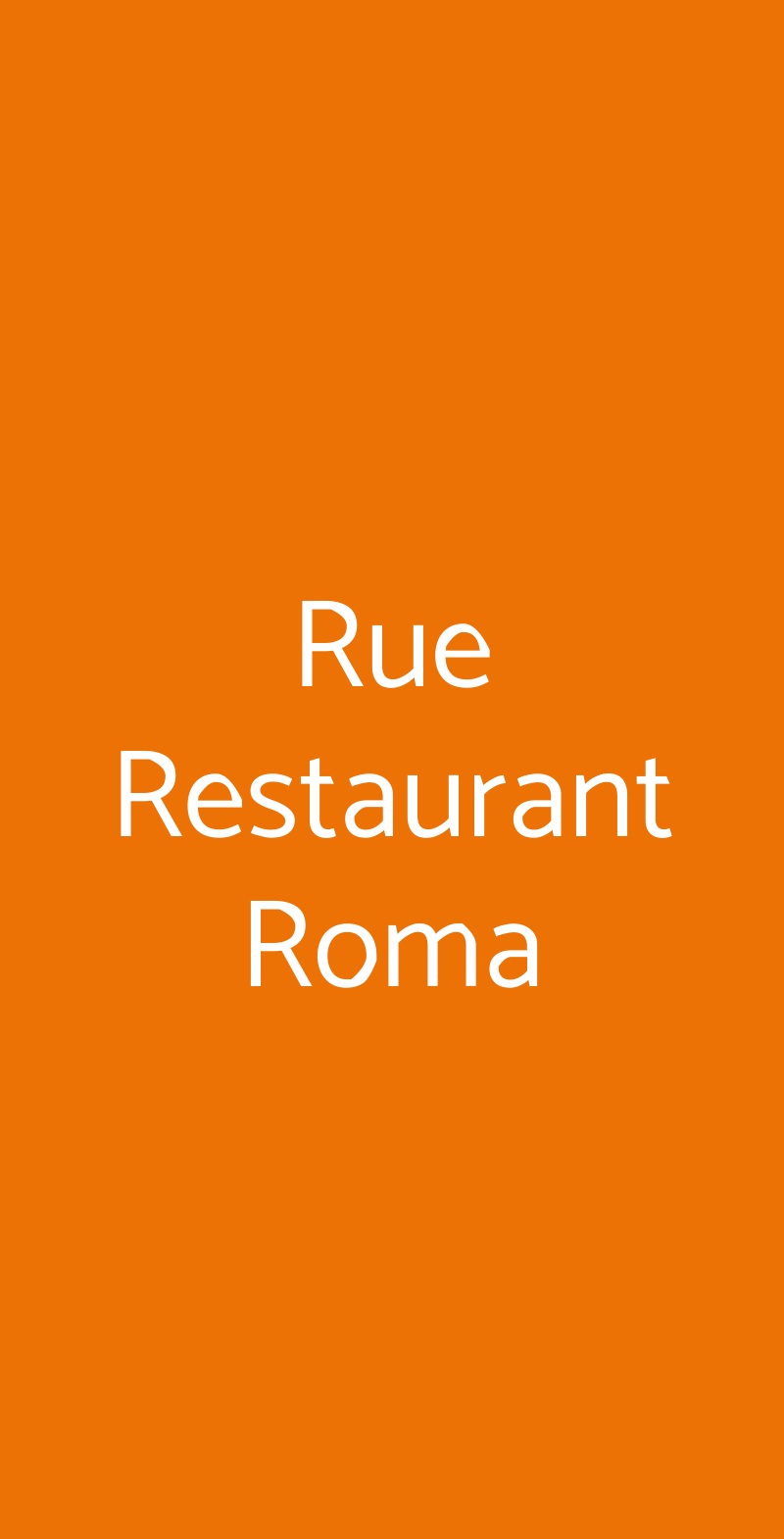 Rue Restaurant Roma Roma menù 1 pagina