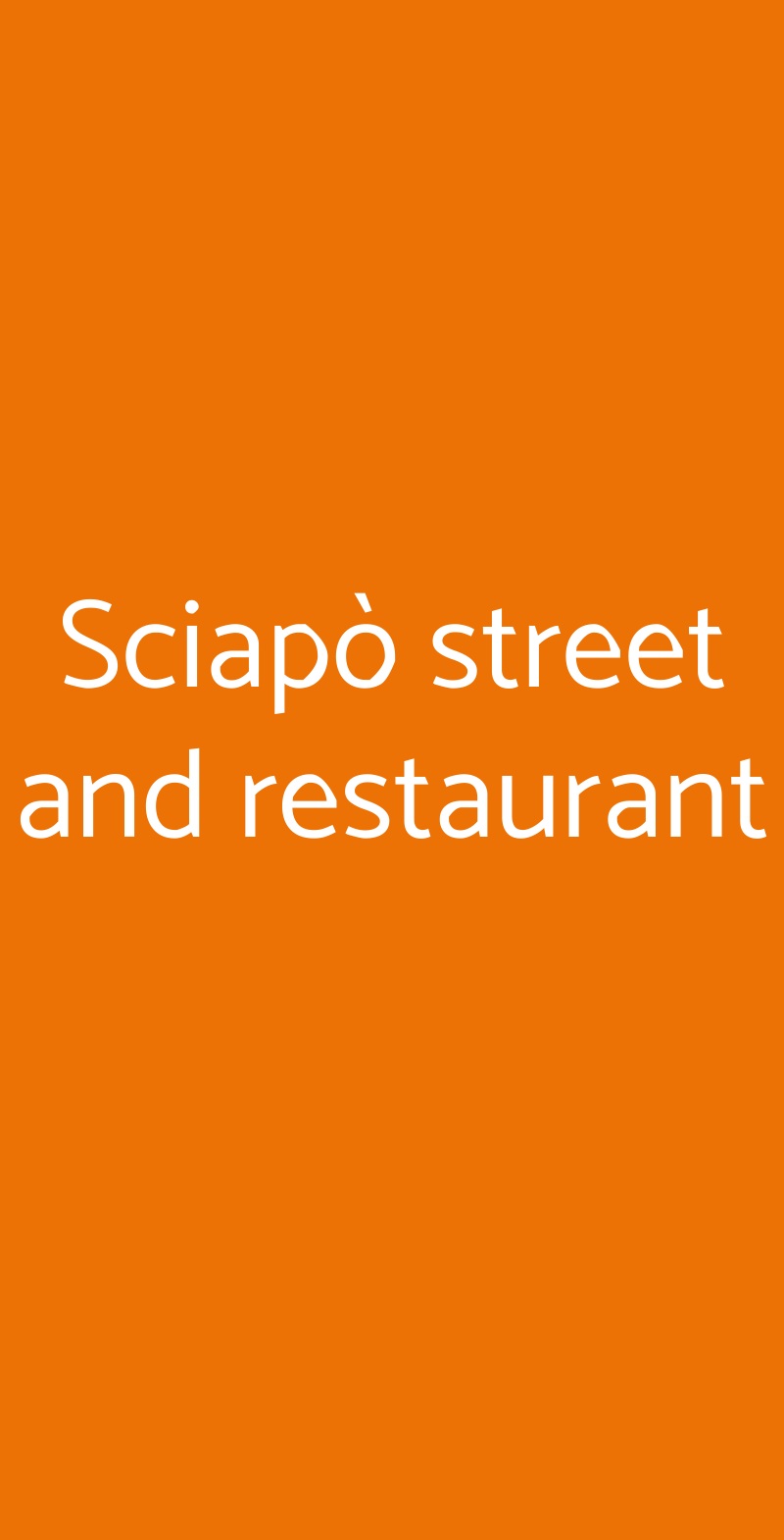 Sciapò street and restaurant Roma menù 1 pagina