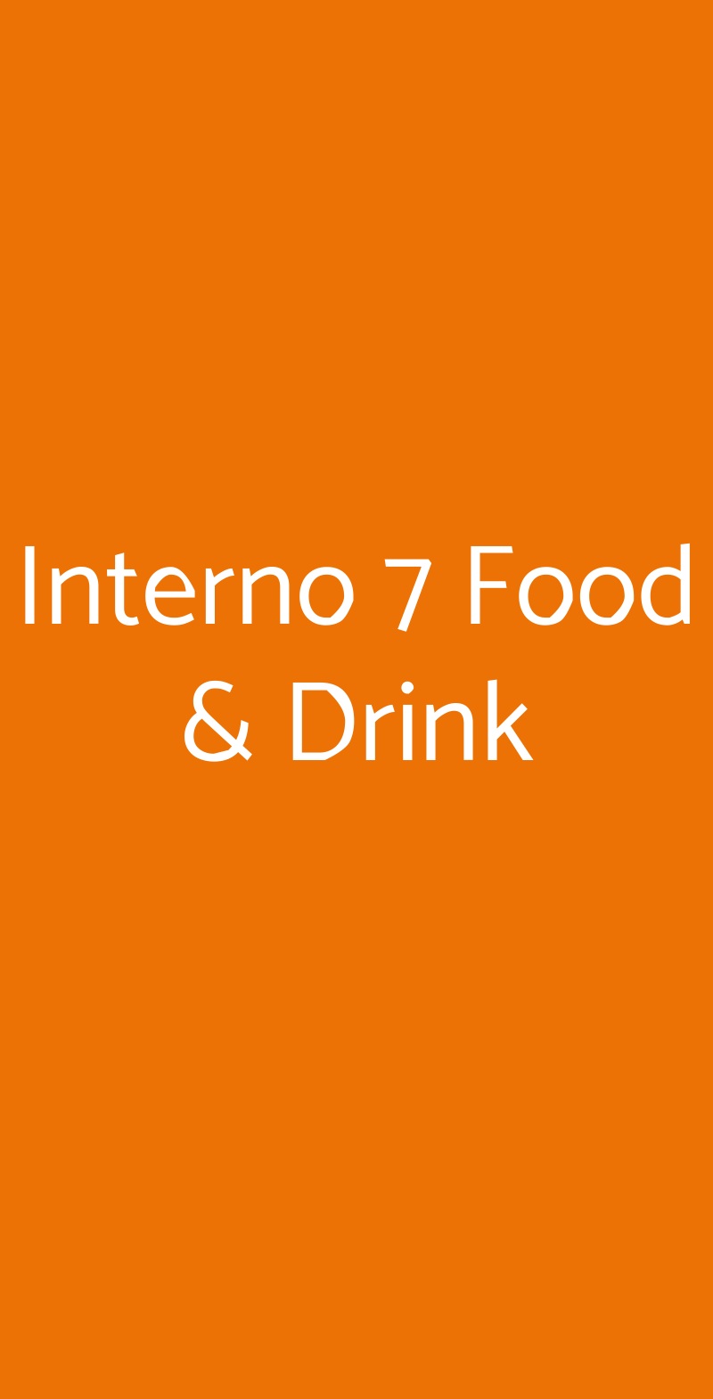 Interno 7 Food & Drink Roma menù 1 pagina