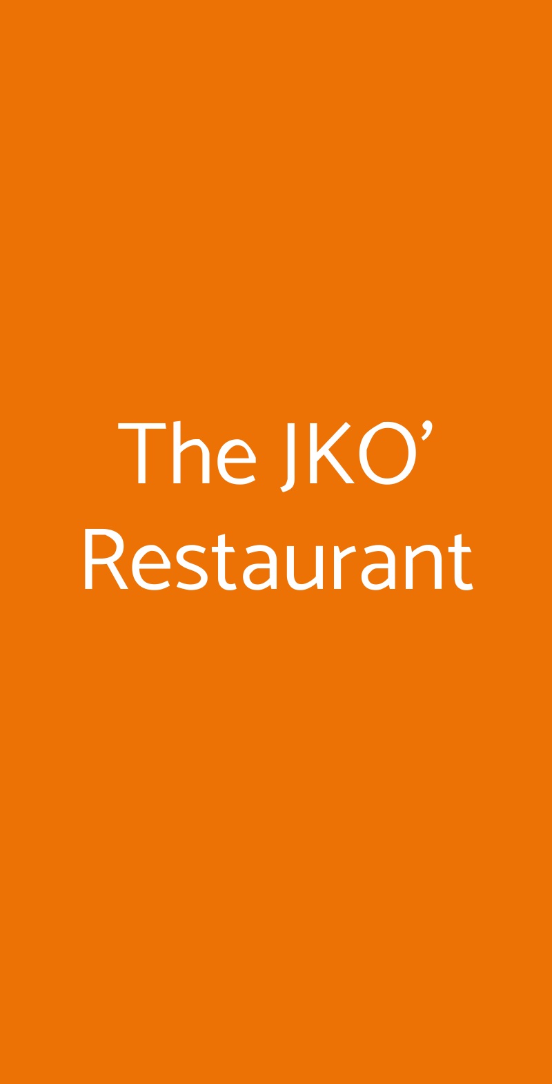 The JKO' Restaurant Roma menù 1 pagina