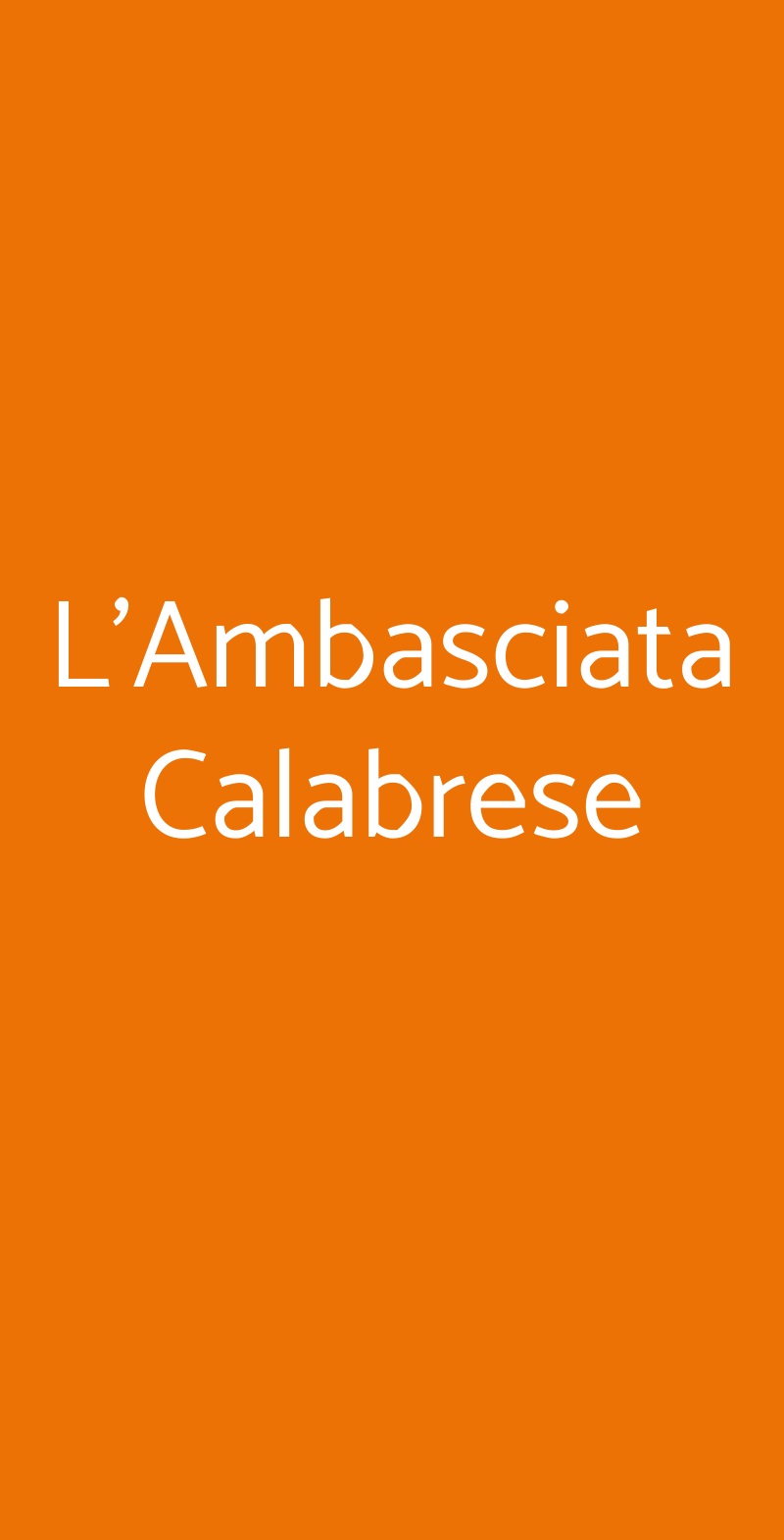L'Ambasciata Calabrese Roma menù 1 pagina