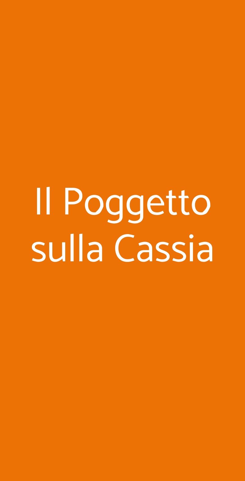 Il Poggetto sulla Cassia Roma menù 1 pagina