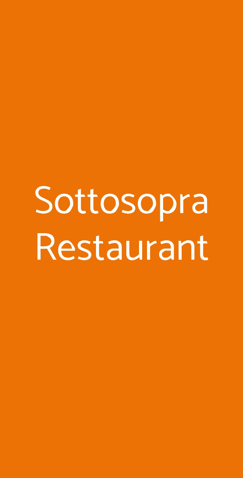 Sottosopra Restaurant Roma menù 1 pagina
