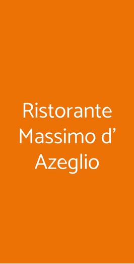 Ristorante Massimo D' Azeglio, Roma