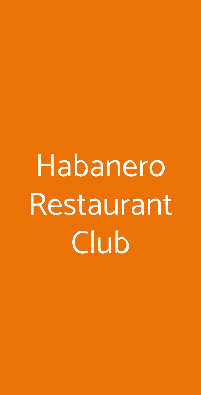 Habanero Restaurant Club Roma menù 1 pagina