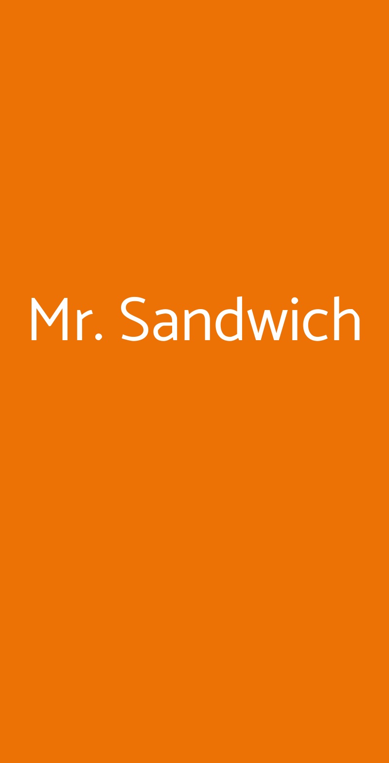 Mr. Sandwich Roma menù 1 pagina