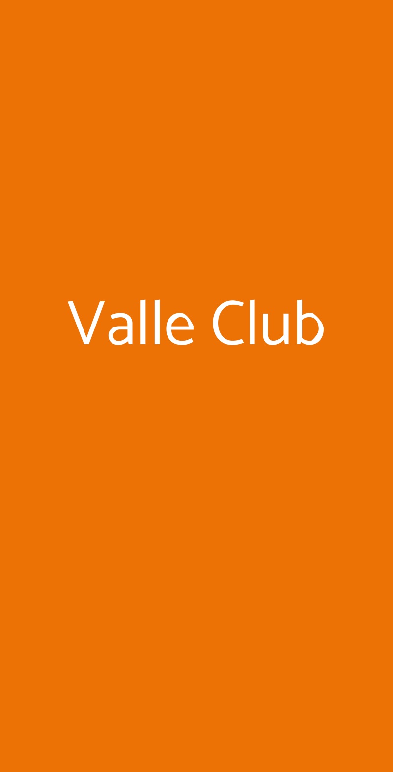 Valle Club Roma menù 1 pagina