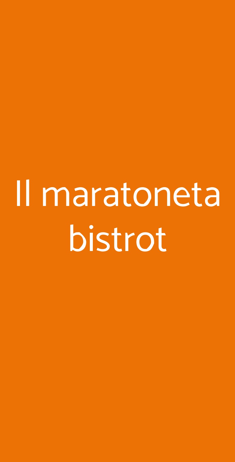 Il maratoneta bistrot Roma menù 1 pagina