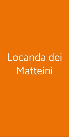 Locanda Dei Matteini, Roma