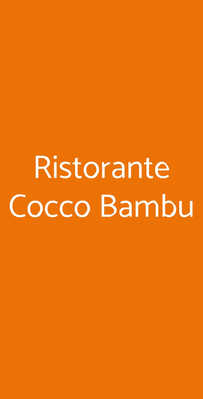 Ristorante Cocco Bambu Roma menù 1 pagina