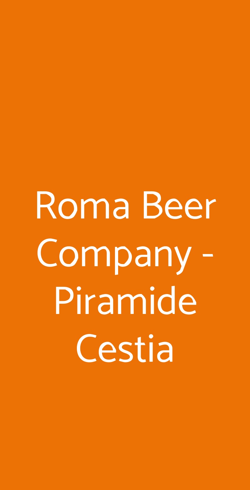 Roma Beer Company - Piramide Cestia Roma menù 1 pagina