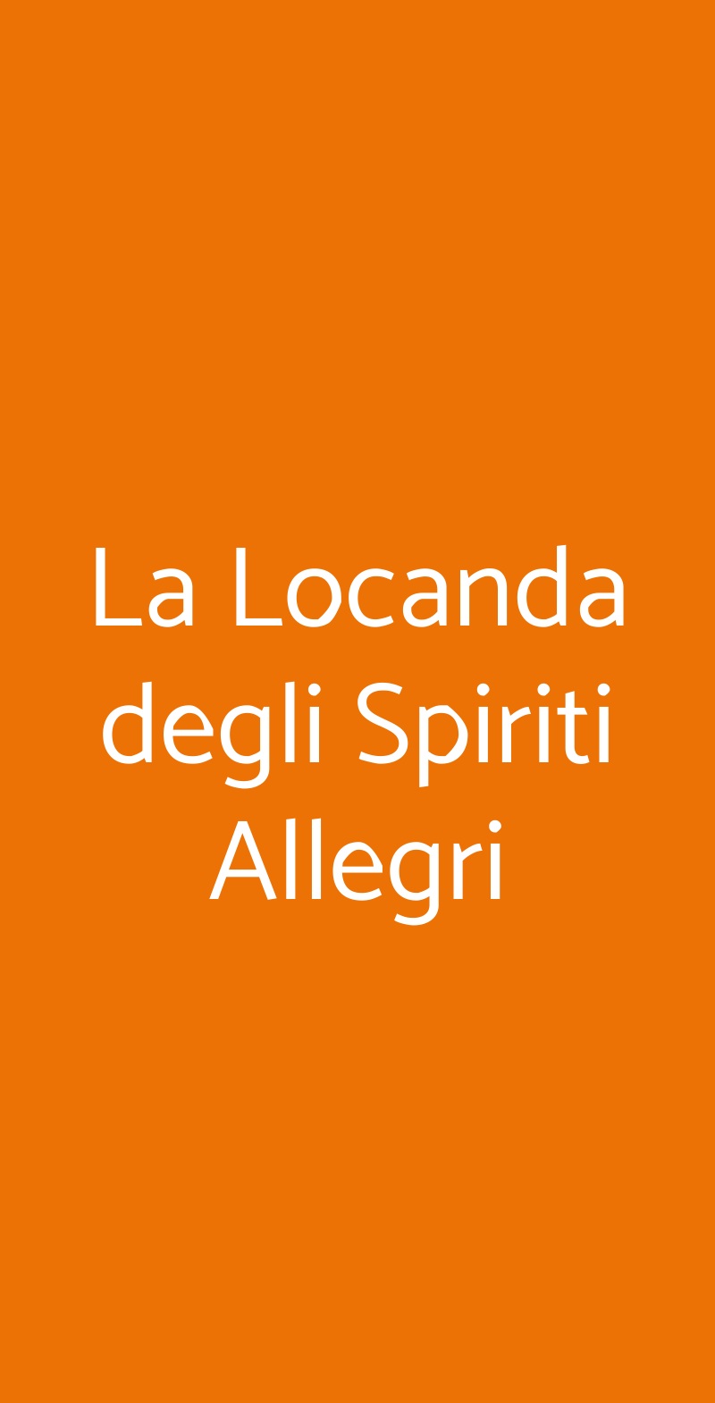 La Locanda degli Spiriti Allegri Roma menù 1 pagina