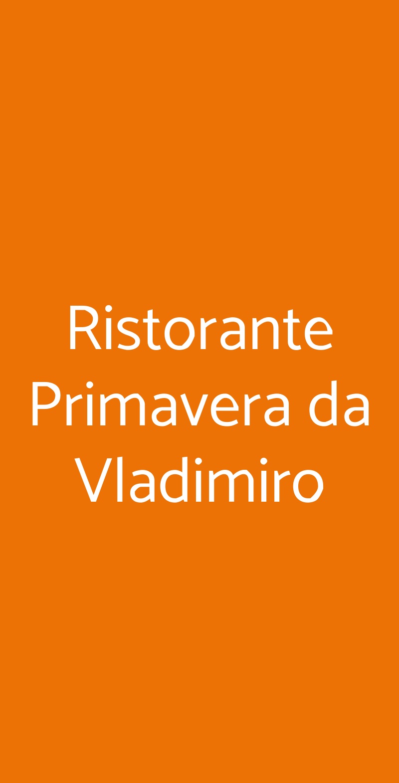 Ristorante Primavera da Vladimiro Roma menù 1 pagina