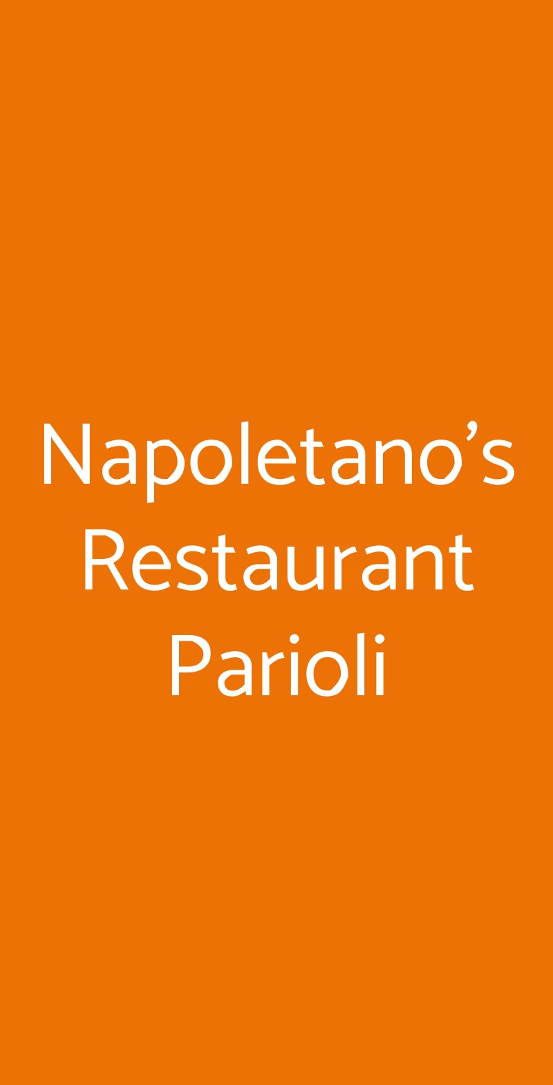 Napoletano's Restaurant Parioli Roma menù 1 pagina