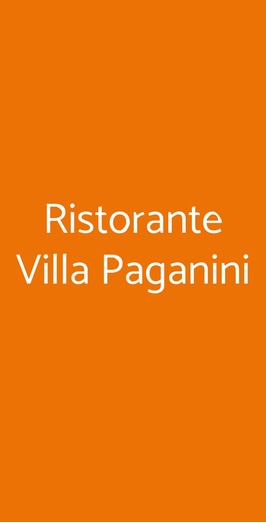 Ristorante Villa Paganini, Roma