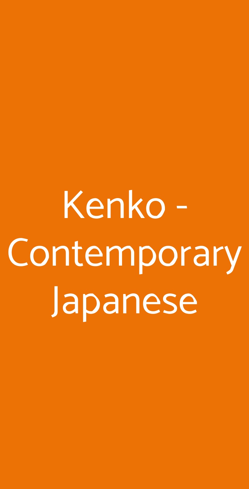 Kenko - Contemporary Japanese Roma menù 1 pagina
