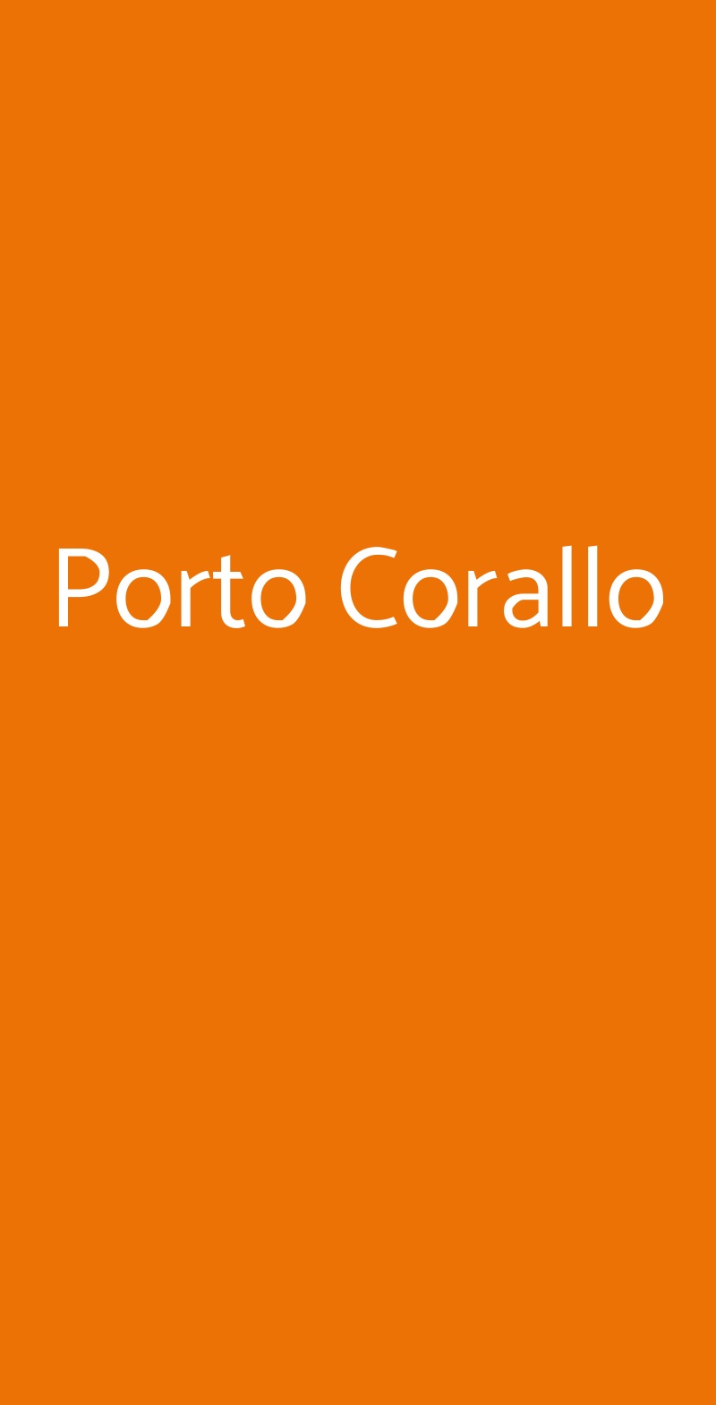 Porto Corallo Roma menù 1 pagina