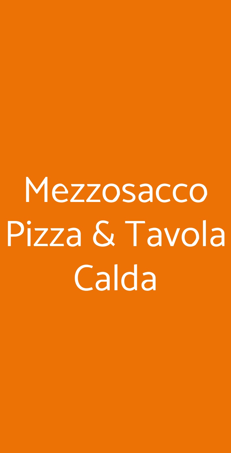 Mezzosacco Pizza & Tavola Calda Roma menù 1 pagina