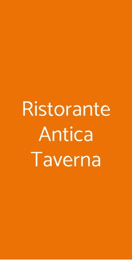 Ristorante Antica Taverna, Roma