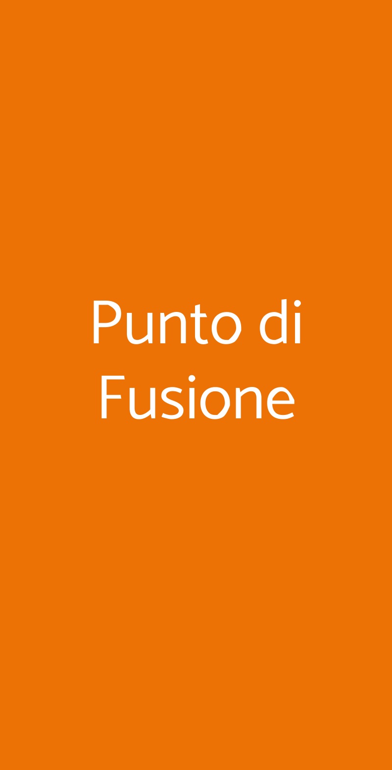 Punto di Fusione Roma menù 1 pagina