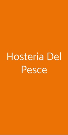 Hosteria Del Pesce, Roma