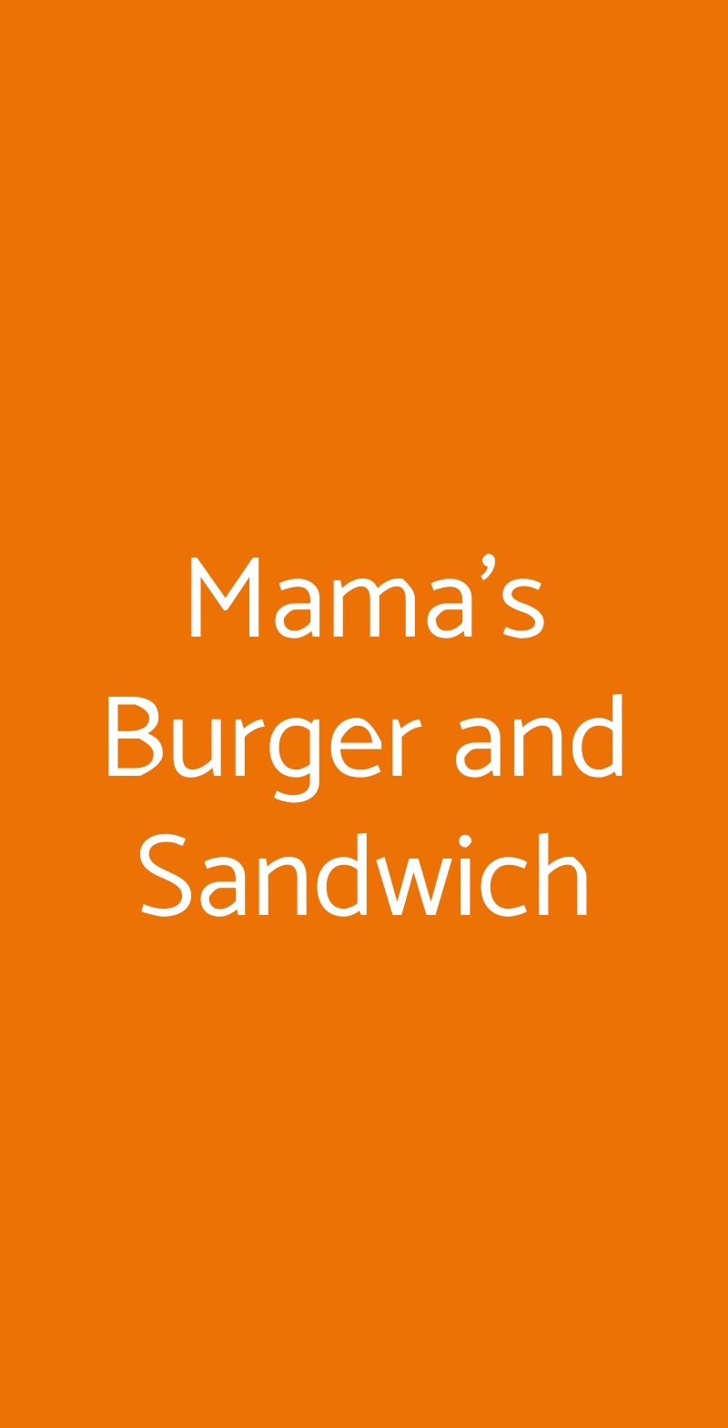 Mama's Burger and Sandwich Roma menù 1 pagina