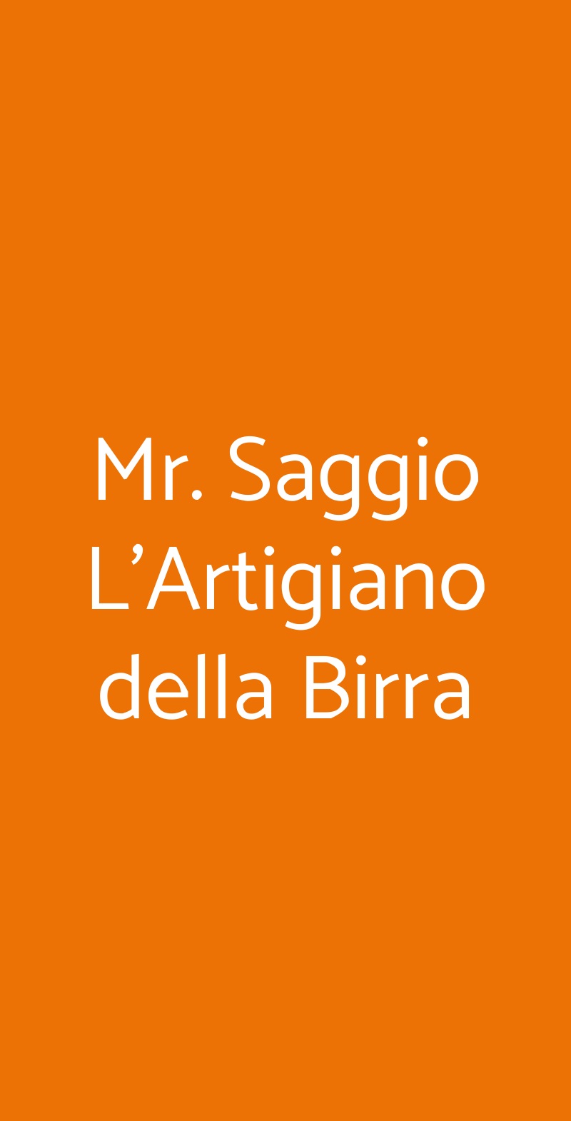 Mr. Saggio L'Artigiano della Birra Roma menù 1 pagina