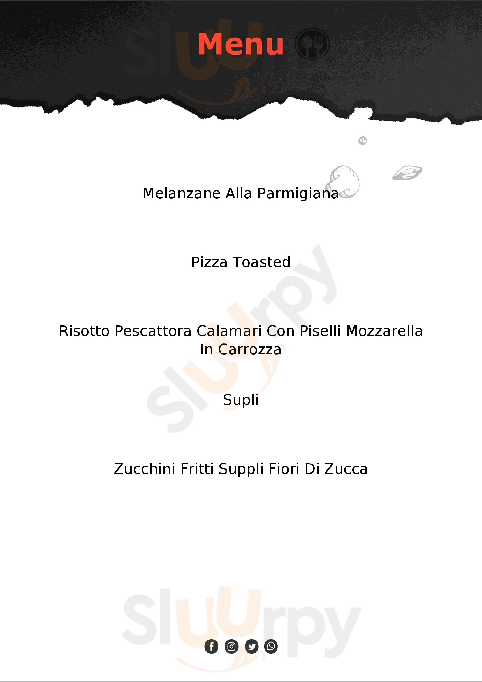 Pizzeria da Simone Roma menù 1 pagina