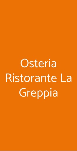 Osteria Ristorante La Greppia, Roma