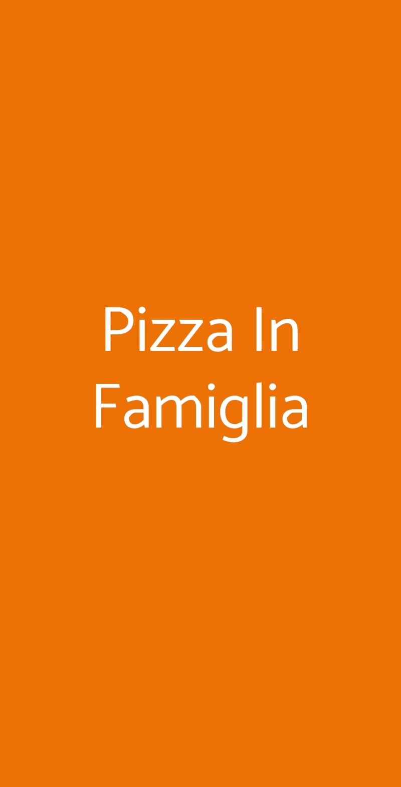 Pizza In Famiglia Roma menù 1 pagina