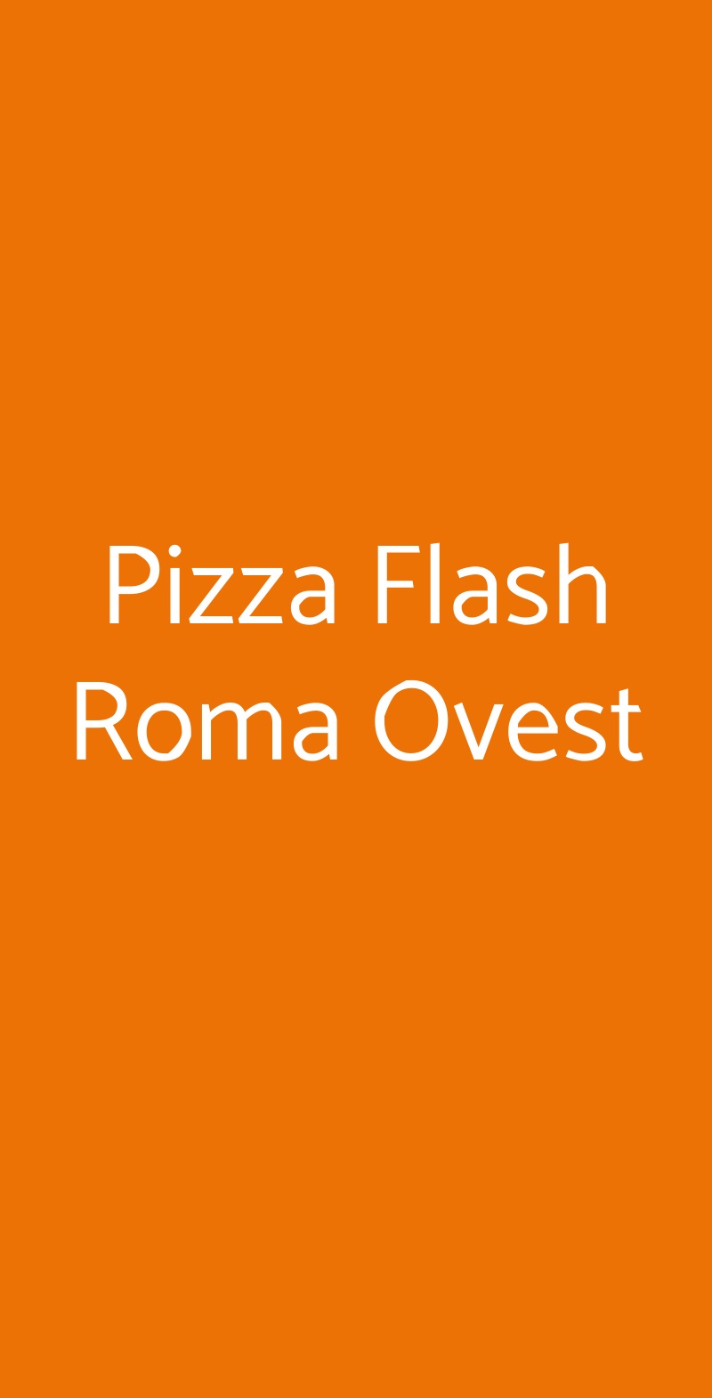 Pizza Flash Roma Ovest Roma menù 1 pagina