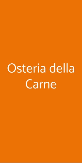 Osteria Della Carne, Roma