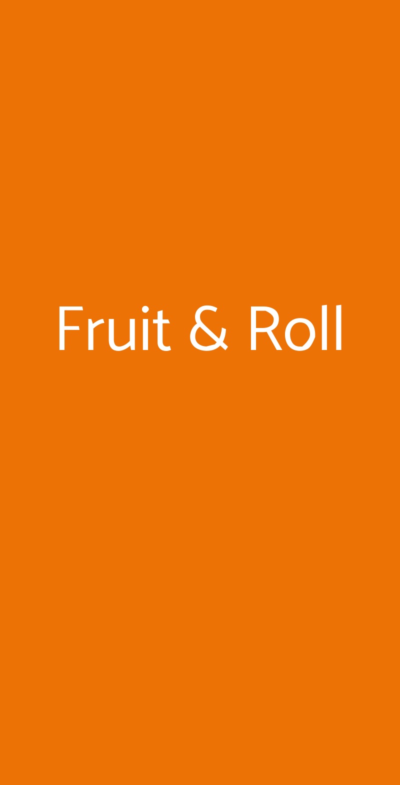 Fruit & Roll Roma menù 1 pagina