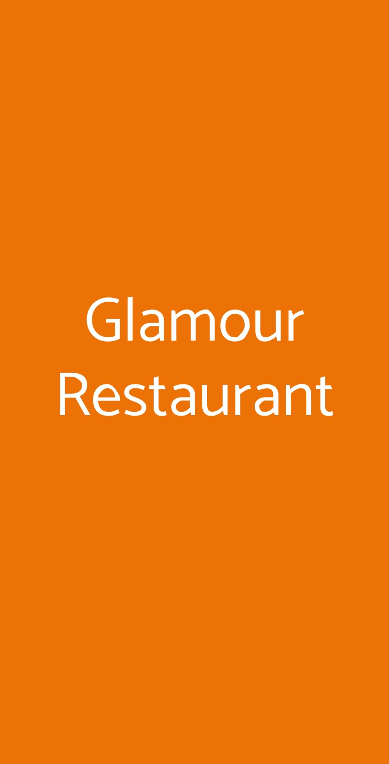 Glamour Restaurant Roma menù 1 pagina