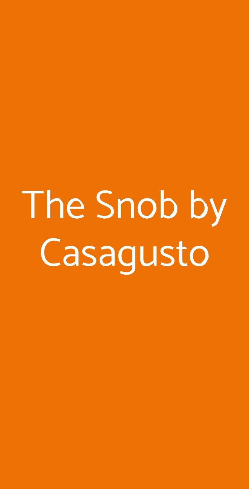 The Snob by Casagusto Roma menù 1 pagina