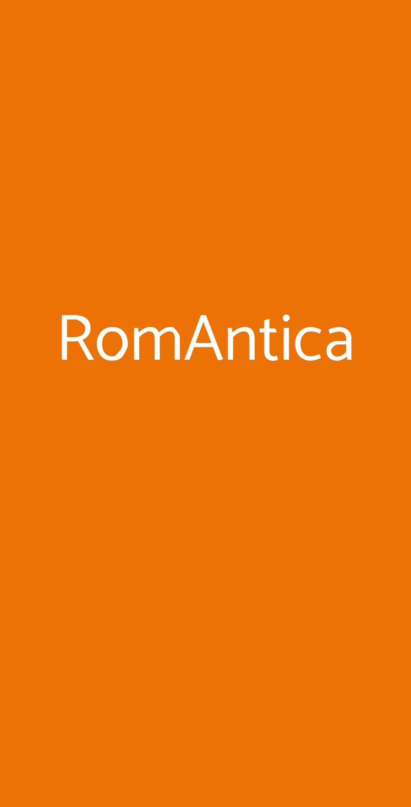 RomAntica Roma menù 1 pagina