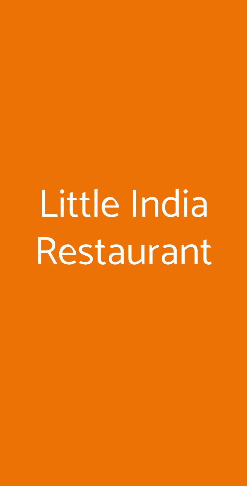 Little India Restaurant Roma menù 1 pagina