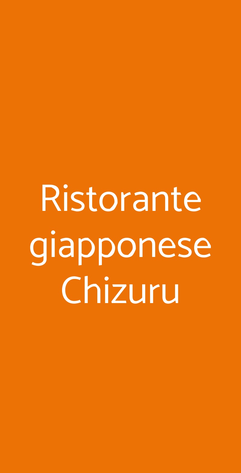 Ristorante giapponese Chizuru Roma menù 1 pagina