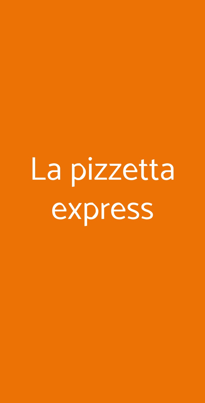 La pizzetta express Roma menù 1 pagina