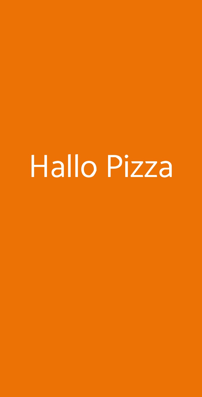 Hallo Pizza Roma menù 1 pagina
