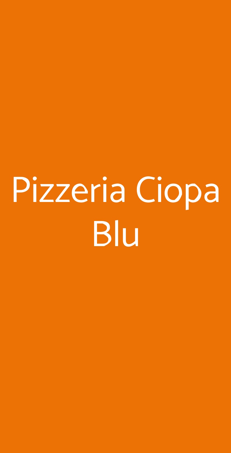 Pizzeria Ciopa Blu Roma menù 1 pagina