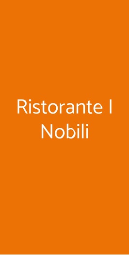 Ristorante I Nobili, Roma