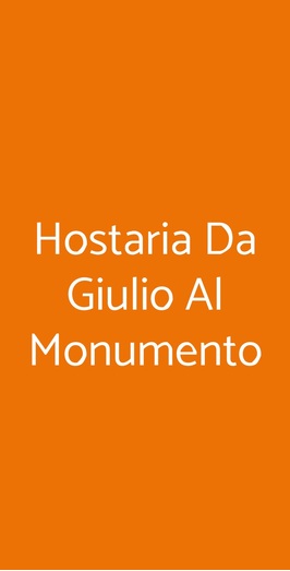 Hostaria Da Giulio Al Monumento, Roma