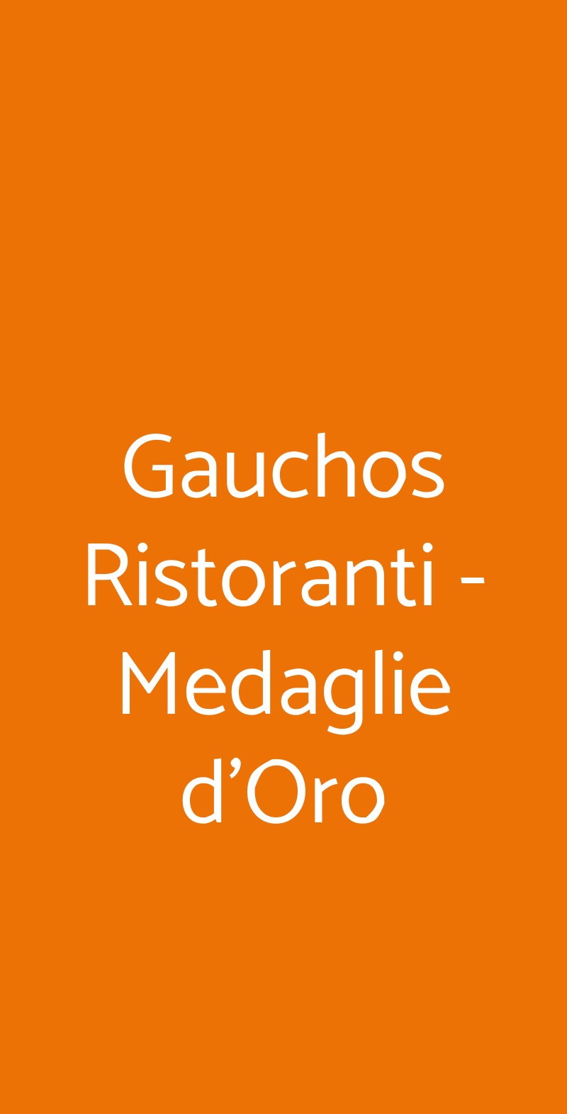 Gauchos Ristoranti - Medaglie d'Oro Roma menù 1 pagina