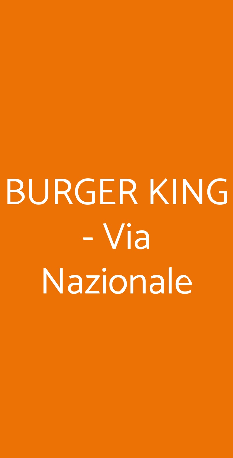 BURGER KING - Via Nazionale Roma menù 1 pagina