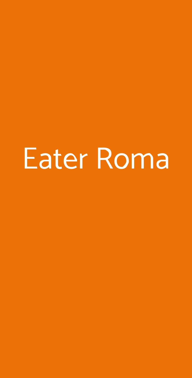 Eater Roma Roma menù 1 pagina