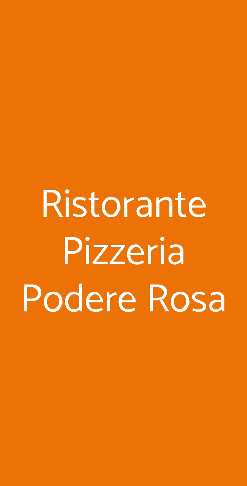 Ristorante Pizzeria Podere Rosa Roma menù 1 pagina