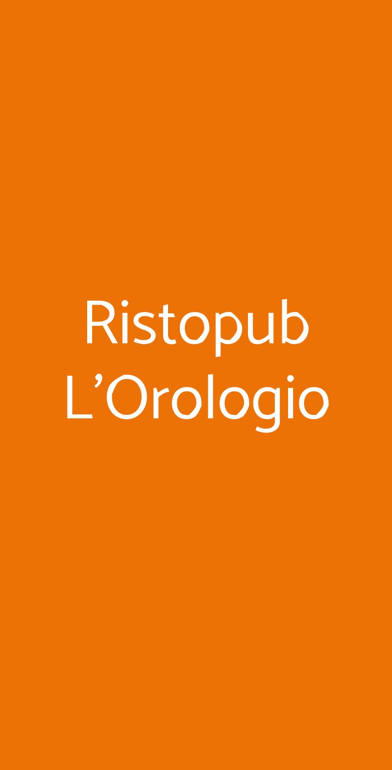 Ristopub L'Orologio Roma menù 1 pagina