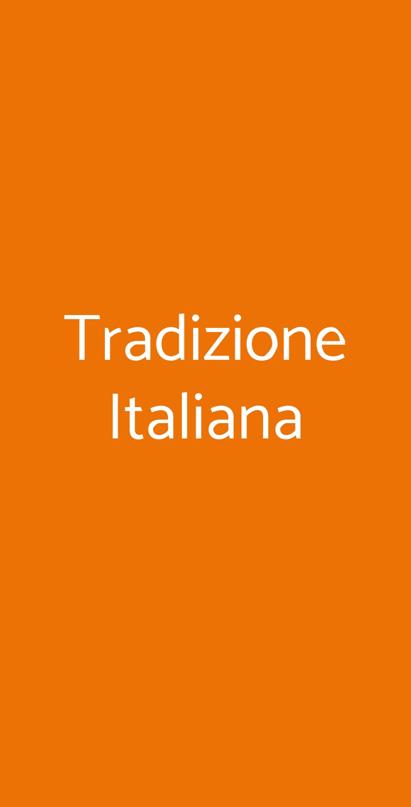 Tradizione Italiana Roma menù 1 pagina