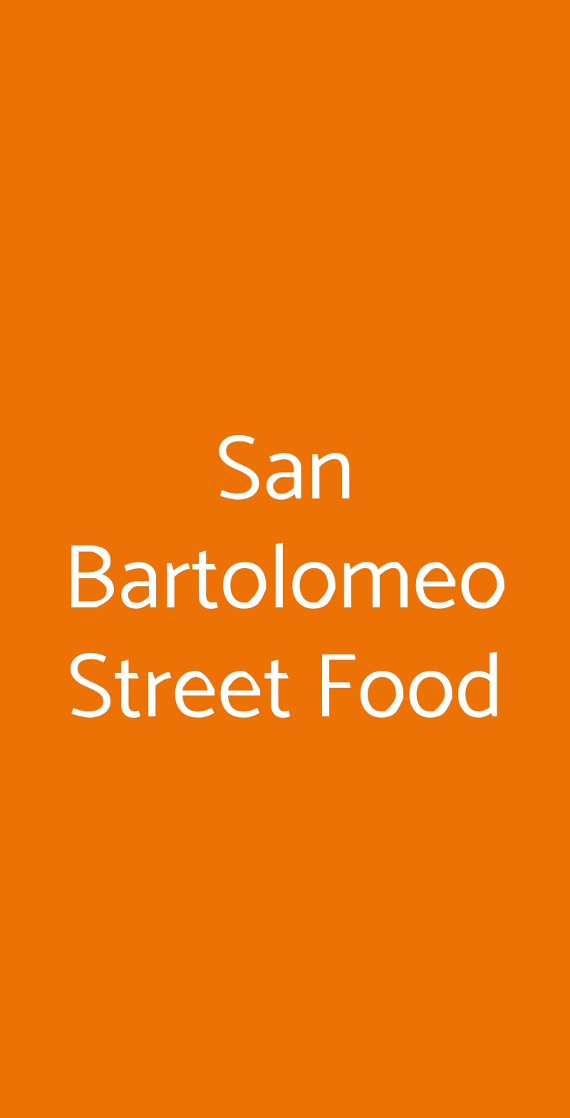 San Bartolomeo Street Food Roma menù 1 pagina